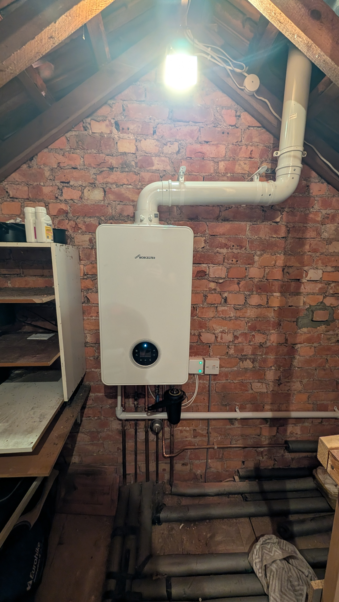 Worcester boiler installed in loft