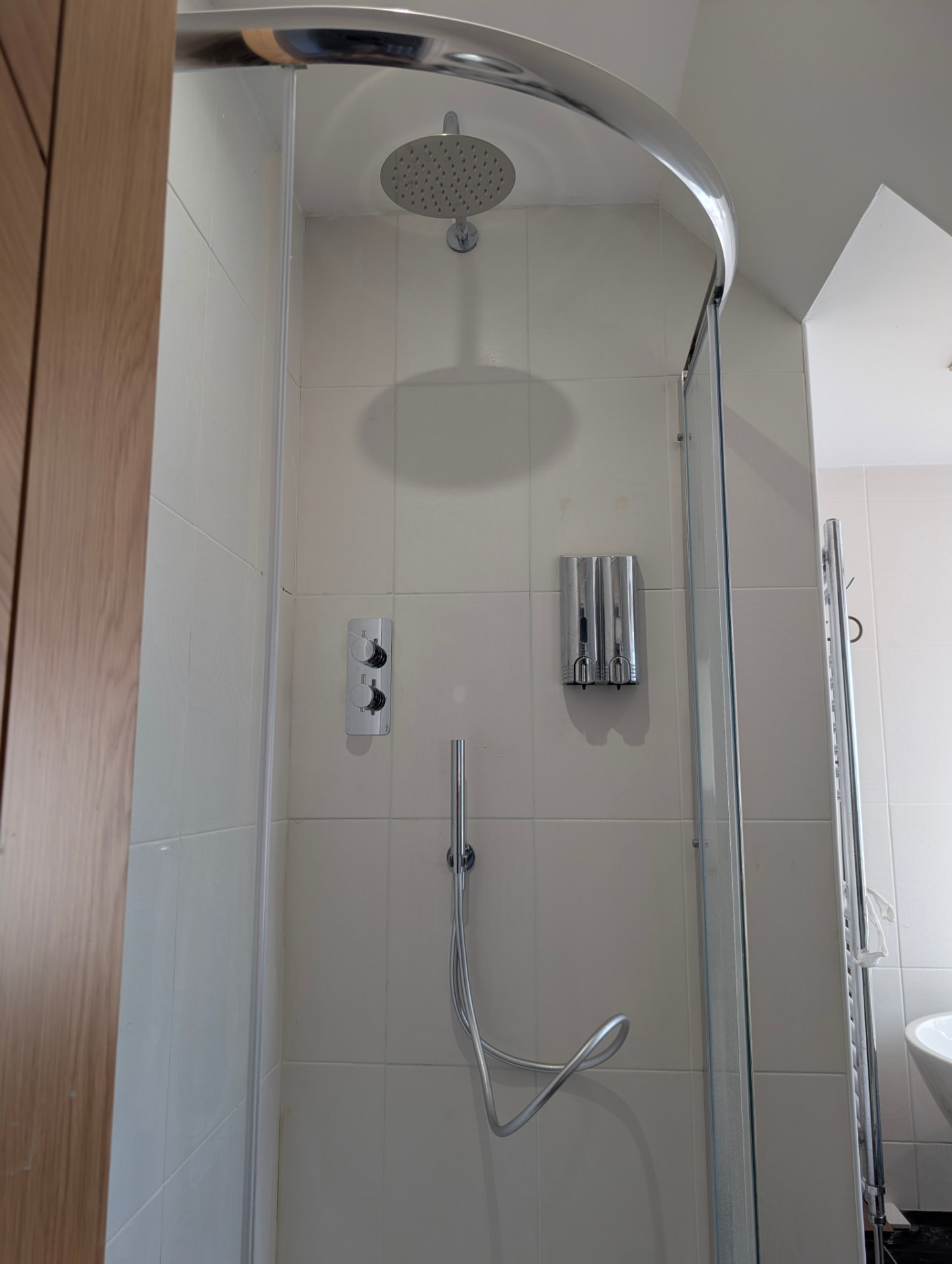 New walk-in shower with thermostatic valve and rainfall head, Worthing New walk-in shower with thermostatic valve and rainfall head, Worthing